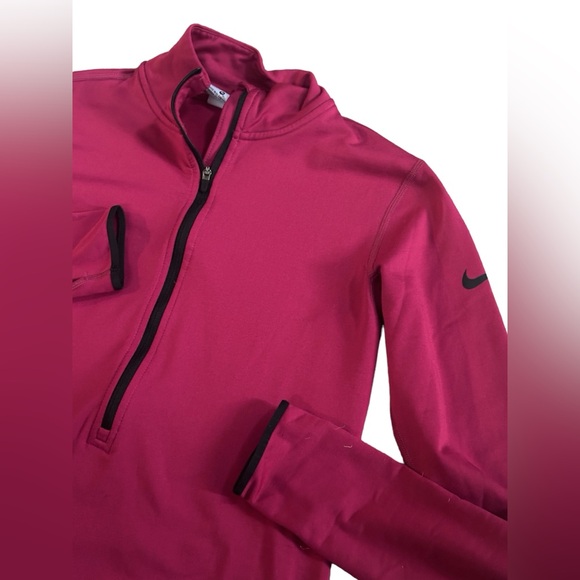 Womens Nike Dri-Fit 1/4‎ Zip Workout Running Shirt Top Thumbholes Medium - Picture 1 of 4